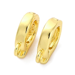 Настоящее золото 18K Латунь раз по сравнению с застежками, без кадмия, без никеля и без свинца, овальные, реальный 18 k позолоченный, 9.5x7x2.5 мм, отверстие : 1.2 мм