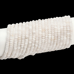 Белый Нефрит 2 нити из натурального белого нефрита бусины нити, рондель, 4x2 мм, отверстие : 0.8 мм, около 168 шт / нитка, 15.08'' (38.3 см)