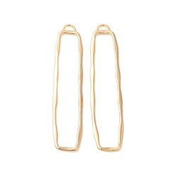 Настоящее золото 18K Большие подвески из латуни с открытой спиной, без никеля , для diy уф смолы, прямоугольные, реальный 18 k позолоченный, 60.5x13x1.5 мм, отверстие : 4x2 мм