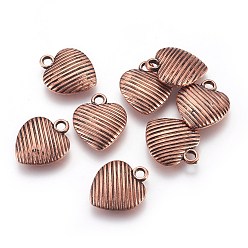 Red Copper CCB Plastic Pendants, Heart, Red Copper, 24x20.5x5mm, Hole: 3mm