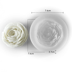 Белый Пищевые силиконовые формы для свечей с цветочным ароматом, формы для изготовления свечей, форма для ароматерапевтической свечи, белые, 7.6x7.6x2.7 см