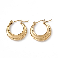 Золотой 201 серьги-кольца из нержавеющей стали с 304 булавками из нержавеющей стали для женщин, золотые, 19x17.5x3.2 мм, штифты : 0.7~0.8 мм