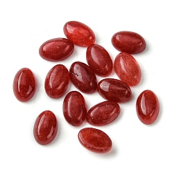 Белый Нефрит Натурального белого нефрита кабошонов, овальные, окрашенные, темно-красный, 6x4x2~2.5 мм