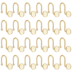Золотой 2 Плоский круглый железный крючок для душевой занавески для ванной комнаты, золотые, 59x22x56 мм, 12 шт / пакет