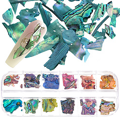 (52) Непрозрачная лаванда 1 набор 12 сетка из ракушек-пучков для нейл-арта для женщин и девочек, дизайн ногтей своими руками, разноцветные, 1.5~20x1.5~14x0.2~0.4 мм