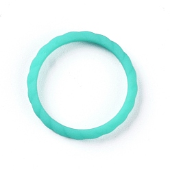 Turquoise Silicone Finger Rings, Twist, Turquoise, Inner Diameter: 18mm