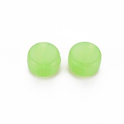 Светло-зеленый Прозрачные акриловые бусины, окрашенные, плоско-круглые, светло-зеленый, 8.5x5.5 мм, отверстие : 2.5 мм, Около 1774 шт / 500 г