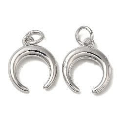 Платина Стойки обшивки латунные подвески, без свинца и без кадмия, луна, платина, 14x12x2.5 мм