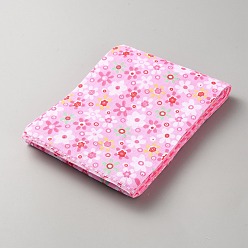 Ярко-Розовый Хлопчатобумажная ткань в полоску с цветочным узором для квилтинга и шитья., ярко-розовый, 1000x100x0.2 мм, 7 шт / комплект