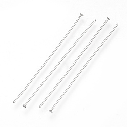 Stainless Steel Color 304 Stainless Steel Flat Head Pins, Stainless Steel Color, 50x0.7mm, Head: 1.5mm