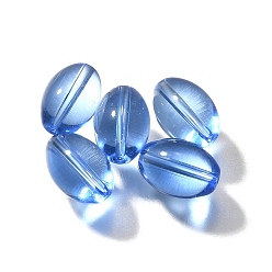 Васильковый К 9 стекло, имитация Австрийские кристаллические шарики, овальные, васильковый, 11x8 мм, отверстие : 1.8 мм