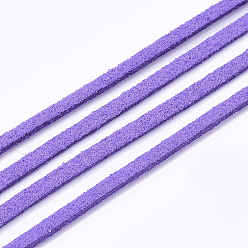 Blue Violet Faux Suede Cord, Faux Suede Lace, Blue Violet, 2.5~2.8x1.5mm, about 1.09 yards(1m)/strand