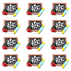 Разноцветный 25шт. подвески из непрозрачной смолы на тему дня учителя, очарование доски, красочный, 19x28x4 мм, отверстие : 1.8 мм