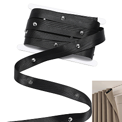 Черный 1 Ткань из поликарбоната с волнообразной лентой из нержавеющей стали для штор, шторная лента для крючка, лента для драпировки, с картой дисплея 1pc картона, чёрные, 30x8.5 мм