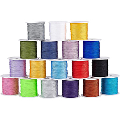(52) Непрозрачная лаванда 18рулоны 18цвета хлопчатобумажная нить, китайский вязать шнур, для изготовления плетеного браслета, ожерелья, разноцветные, 0.4 мм, около 20~30 м / рулон, 1 рулон / цвет