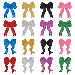 (52) Непрозрачная лаванда 1 набор бантов компьютерная вышивка ткань пришивание/приутюживание заплаток, аксессуары для костюма, аппликация, разноцветные, 130x105x1.3 мм, 16 шт / комплект