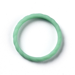 Dark Sea Green Silicone Finger Rings, Twist, Dark Sea Green, Inner Diameter: 18mm