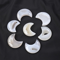 Натуральный Агат Украшения из натурального белого агата, фигурка для украшения дома, энергетический камень рейки для исцеления, луна, 50~60 мм