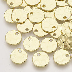 Light Gold Legierungscharme, Flachrund, Licht Gold, 10x1 mm, Bohrung: 1.5 mm