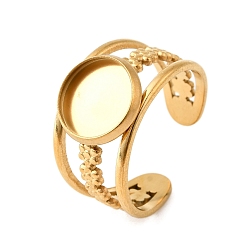 Золотой 304 компоненты манжетного кольца из нержавеющей стали, Настройки контактного кольца, ионное напыление (IP), круглые, золотые, лоток : 10 мм, внутренний диаметр: 18.6 мм