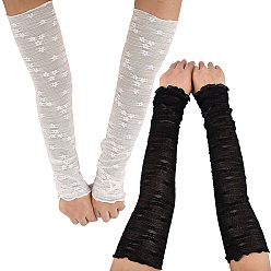 (52) Непрозрачная лаванда 2 пары 2 цветные нейлоновые кружевные штанины рукава, гетры, свободные носки в японском стиле, разноцветные, 430x105~110x1~2.8 мм, 1 пара / цвет