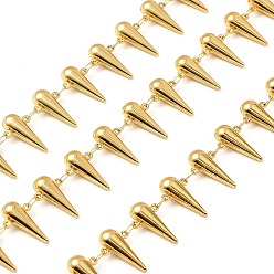 Золотой 304 Цепи из нержавеющей стали с каплевидными звеньями, пайки, с катушкой, золотые, 19x12x6.5 мм, около 5 м / рулон