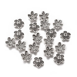 Античное Серебро Тибетском стиле сплав шарик крышки, без свинца и без кадмия, цветок, античное серебро, 10x3.5 мм, отверстие : 1.5 мм, Около 3200 шт / 1000 г