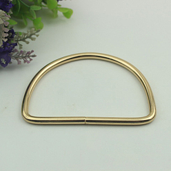 Light Gold Железные ручки сумки, d-образная форма, аксессуары для замены сумок, золотой свет, 10.5x7.7x0.6 см, Внутренний диаметр: 9.3x6.6 cm