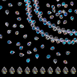 Лиловый 2пряди гальванизированные стеклянные бусины пряди, слеза, граненые, сирень, 10x8 мм, отверстие : 1.2 мм, около 95 шт / нитка, 20.08 дюйм (51 см)