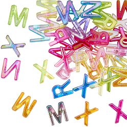 (52) Непрозрачная лаванда 50прозрачные акриловые бусины с УФ-покрытием, буквы, разноцветные, 19~20x14~16.5x6 мм, отверстие : 3~3.5 мм