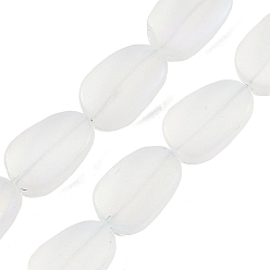 Прозрачный АВ Стеклянные бусины с гальваническим покрытием , матовые, овальные, ясно AB, 14x9x4.5 мм, отверстие : 1 мм, около 50 шт / нитка, 27.17 дюйм (69 см)