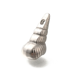 Нержавеющая Сталь Цвет Антикоррозийные 304 подвески из нержавеющей стали, очарование раковины, цвет нержавеющей стали, 26x11.5x12 мм, отверстие : 1.8 мм