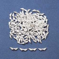 Серебро Сплавочные овальные бусины тибетского стиля , без свинца и без кадмия, крыло ангела, серебряные, 12x3x3 мм, отверстие : 1.5 мм