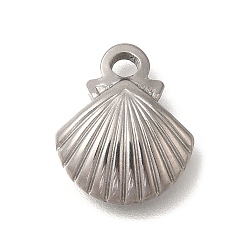 Нержавеющая Сталь Цвет Антикоррозийные 304 подвески из нержавеющей стали, шарм в форме ракушки, цвет нержавеющей стали, 14x11.5x3.4 мм, отверстие : 2 мм