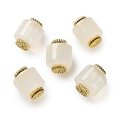 Натуральный Агат Природные агат баррель бисером, с фурнитурой латунной золотого тона, 11.5~12x9.5~10.5 мм, отверстие : 1.2 мм