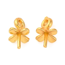 Настоящее золото 18K Стойки покрытие латунь подвесные поручительств, без свинца и без кадмия, долговечный, цветок, реальный 18 k позолоченный, 8.5x5.5 мм, отверстие : 1 мм