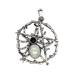 Лабрадорита Природные подвески лабрадорита, паук, 37x43 мм