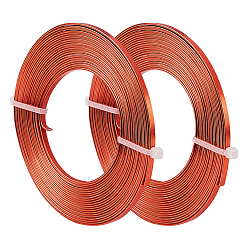 Шоколадный Плоский алюминиевый провод, широкая плоская ювелирная проволока для изготовления ювелирных изделий, поделки поделки, моделирование или упаковка растений, цвет шоколада, 3x1 мм, около 16.4 футов (5 м) / рулон