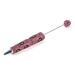 Роза Железная ручка из бисера, шариковая ручка, с полимерной глиной горный хрусталь, для индивидуальной ручки с ювелирными бусинами, случайная подложка, роза, 149x16 мм