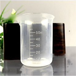 Прозрачный Мерный стаканчик пластиковые инструменты, прозрачные, 4.2~4.9x6.2 см, емкость: 50 мл (1.69 жидких унций)
