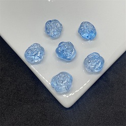 Васильковый Блестящие бусины лэмпворк, роза, васильковый, 12.5x14x9 мм, отверстие : 1.2 мм