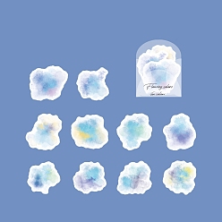 Светло-голубой 10шт бумажные наклейки, самоклеящиеся наклейки, Украшение дневника для фотоальбома своими руками, светло-голубой, 80x80 мм