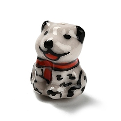 Собака Фарфоровые бусины ручной работы, животное, собака, 18.5x14.5x13 мм, отверстие : 1.6 мм