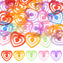 (52) Непрозрачная лаванда 30 шт прозрачные акриловые подвески, сердце прелести, разноцветные, 51.5x53.5x5 мм, отверстие : 3 мм
