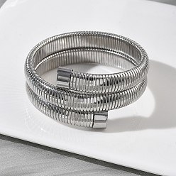 Нержавеющая Сталь Цвет 304 браслеты-змейки из нержавеющей стали, широкие браслеты, цвет нержавеющей стали, внутренний диаметр: 2-1/8 дюйм (5.5 см)
