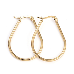 Золотой Серьги из 201 нержавеющей стали, с 304 штифтов из нержавеющей стали, слеза, золотые, 37x27.5x2 мм, 12 датчик, штифты : 1x0.7 мм