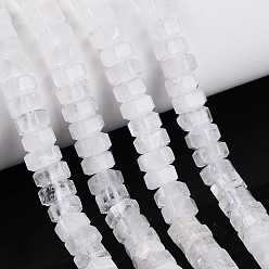 Хрусталь Природных кристаллов кварца бисер нитей, горного хрусталя, граненые, шестиугольник, 6.5~7x3~3.5 мм, отверстие : 0.8~1 мм, около 109~113 шт / нитка, 14.76~15.16 дюйм (37.5~38.5 см)