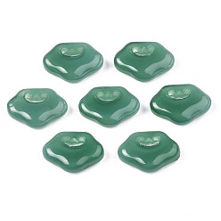 Sea Green Imitation Jade Glass Pendants, Lock, Sea Green, 11x15.5x4.5mm, Hole: 1.6x5mm