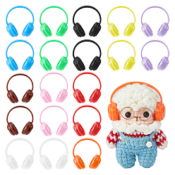 Mixed Color 20Pcs 10 Colors PE Mini Earphone, for DIY Doll Making, Mixed Color, 41.5x45.5x20mm, 2pcs/color
