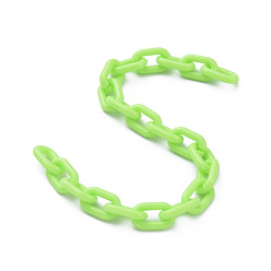 Бледно-Зеленый Непрозрачные акриловые кабельные цепи ручной работы, бледно-зеленый, 15x9x3 мм, 39.37 дюйм (1 м) / прядь